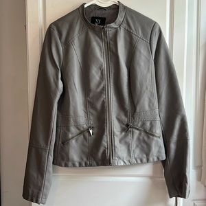 NWOT faux leather jacket in gray